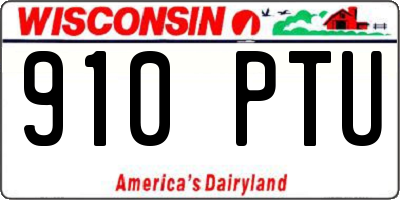 WI license plate 910PTU