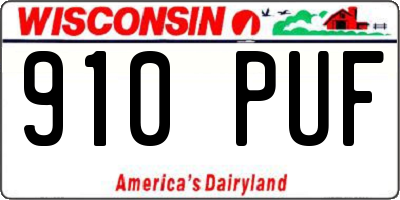WI license plate 910PUF