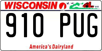 WI license plate 910PUG