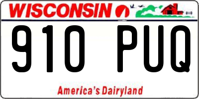 WI license plate 910PUQ