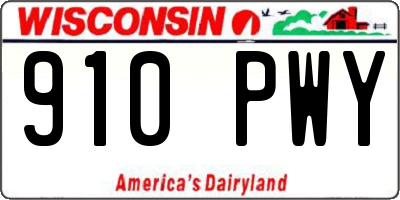 WI license plate 910PWY