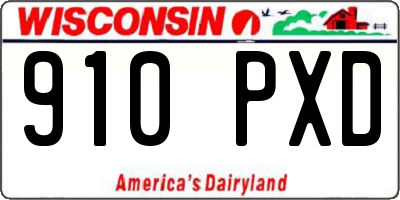 WI license plate 910PXD