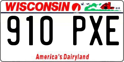 WI license plate 910PXE