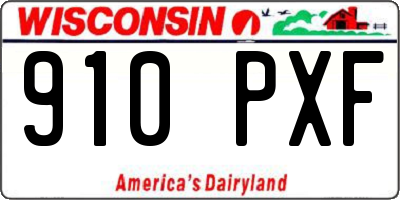 WI license plate 910PXF