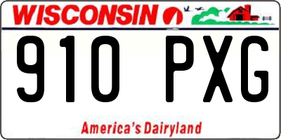 WI license plate 910PXG