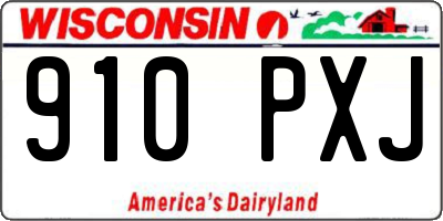 WI license plate 910PXJ