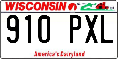 WI license plate 910PXL