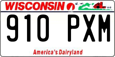 WI license plate 910PXM