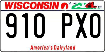 WI license plate 910PXO