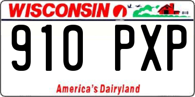 WI license plate 910PXP