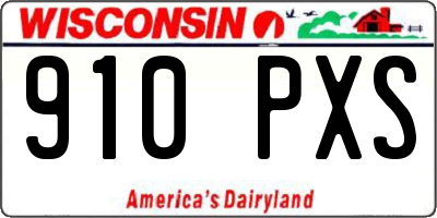 WI license plate 910PXS