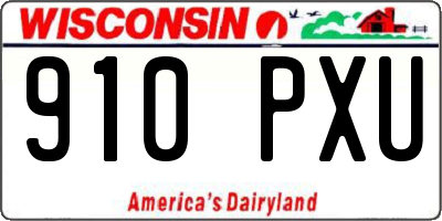WI license plate 910PXU