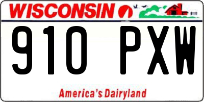 WI license plate 910PXW