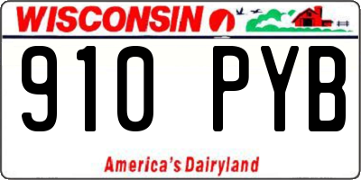 WI license plate 910PYB