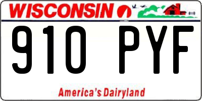 WI license plate 910PYF