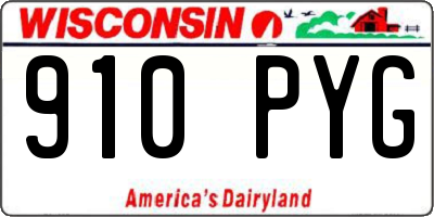 WI license plate 910PYG