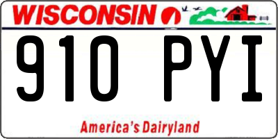 WI license plate 910PYI