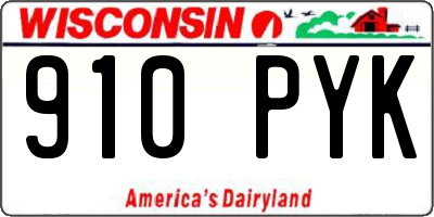 WI license plate 910PYK