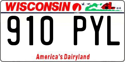 WI license plate 910PYL