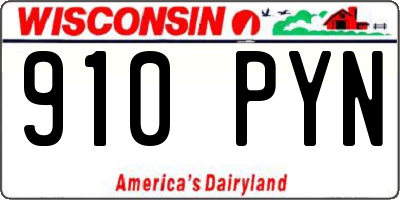 WI license plate 910PYN