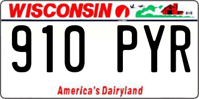 WI license plate 910PYR