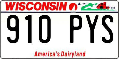 WI license plate 910PYS