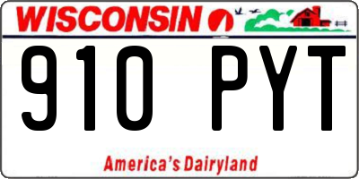 WI license plate 910PYT