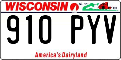 WI license plate 910PYV