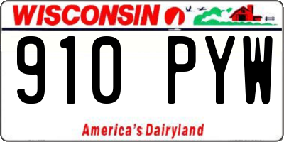 WI license plate 910PYW