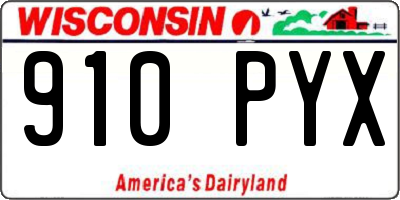 WI license plate 910PYX