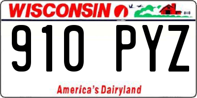 WI license plate 910PYZ