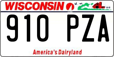 WI license plate 910PZA