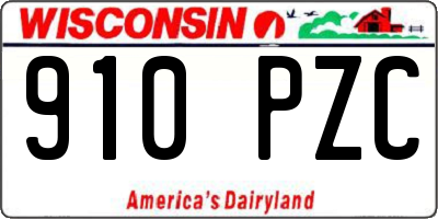 WI license plate 910PZC