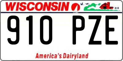 WI license plate 910PZE