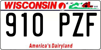 WI license plate 910PZF