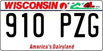 WI license plate 910PZG