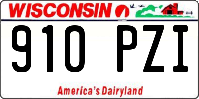 WI license plate 910PZI