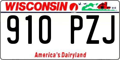 WI license plate 910PZJ