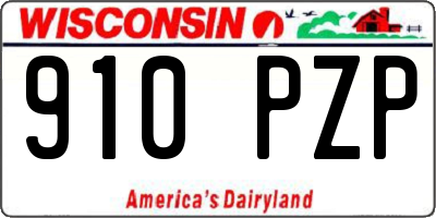 WI license plate 910PZP
