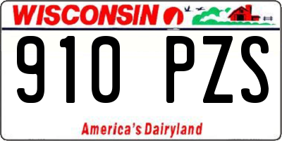 WI license plate 910PZS