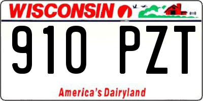 WI license plate 910PZT