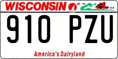 WI license plate 910PZU