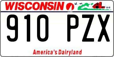 WI license plate 910PZX