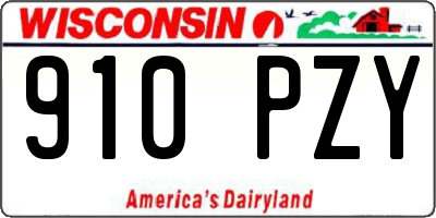 WI license plate 910PZY
