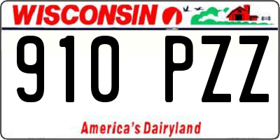 WI license plate 910PZZ