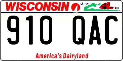 WI license plate 910QAC