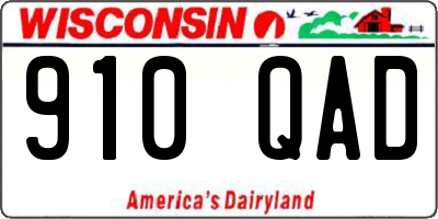 WI license plate 910QAD