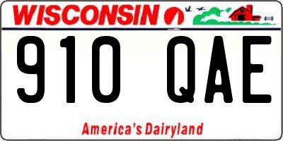 WI license plate 910QAE