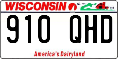 WI license plate 910QHD