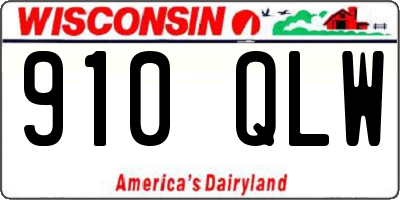 WI license plate 910QLW